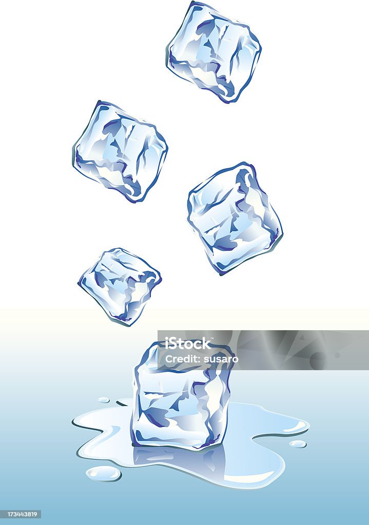 Cubos de hielo caer - arte vectorial de Caer libre de derechos