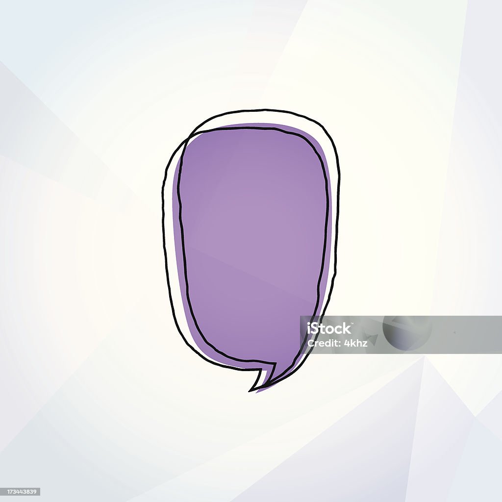Colorful Vector Doodle Speech Bubble Drawing On Paper Hand drawing doodle stylized colorful empty speech bubble on wrinkled paper texture. Blank stock vector