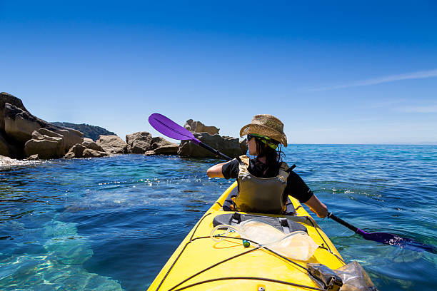 カヤック、アベルタスマン国立公園,new zealand - abel tasman national park ストックフォトと画像