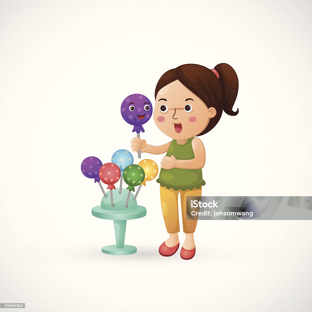 Femme tenant des bonbons - clipart vectoriel de Abstrait libre de droits