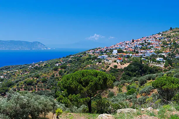 Glossa village at Skopelos island in Greece