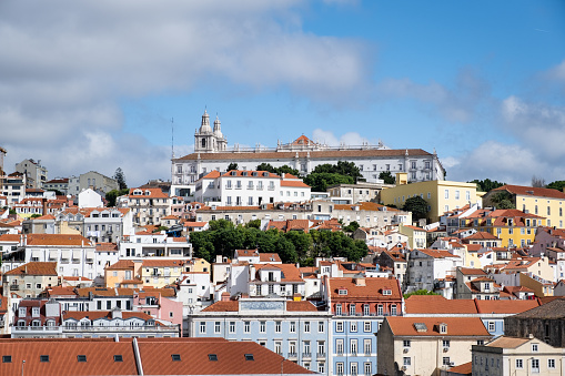 Rooftops in Lisbon with Monastery of São Vicente de Fora