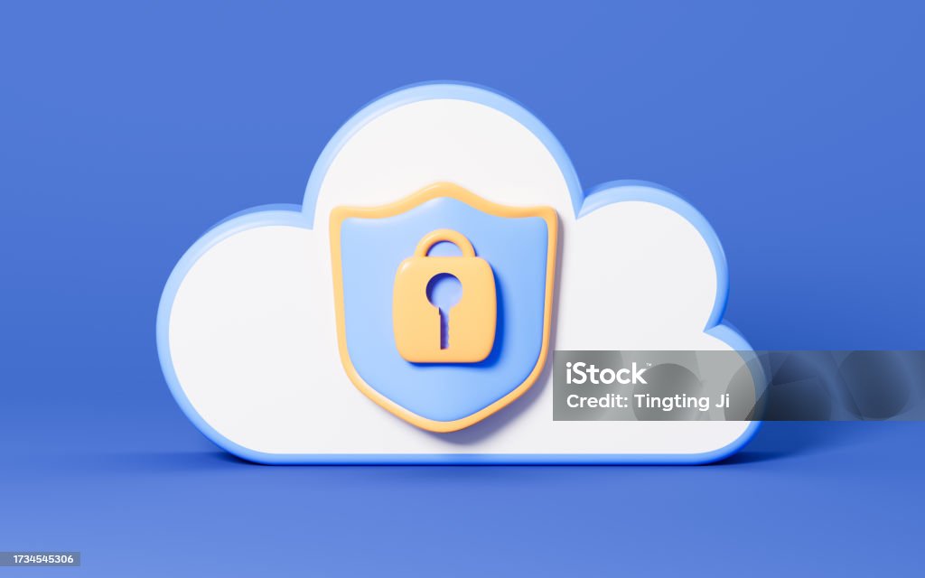 Sheild Data Cloud Computing And Shield Data Encryption And Protection 3d Rendering ...