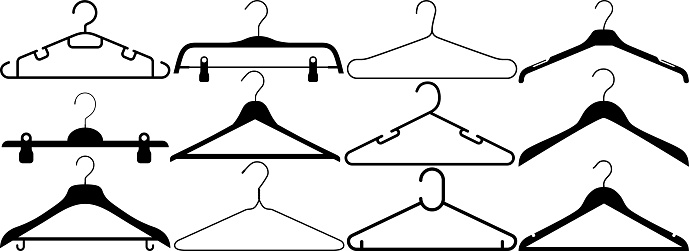 Clothes hangers silhouettes.