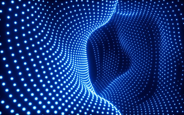 istock Abstract neon tunnel, neon wormhole, 3d rendering. 1734545838