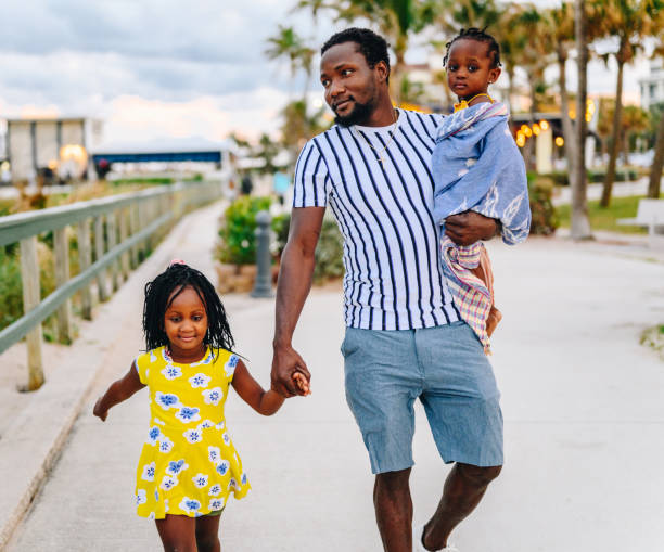 istock African American father with two young daughters walks on a beach boardwalk with his cute children on vacation 1734615087