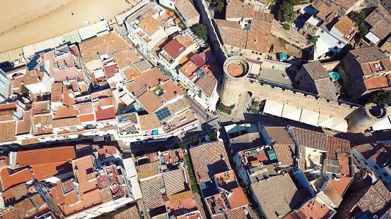 Aerial picture of Tossa De Mar town in Costa Brava