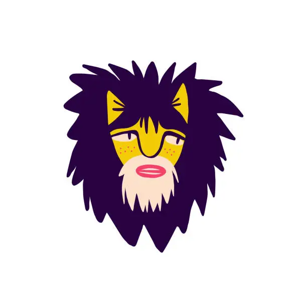 Vector illustration of Fancy clockwork face from a lion.