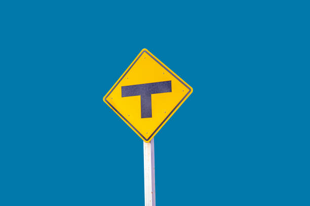 Road signs. Road signs. Three-way intersection signs.