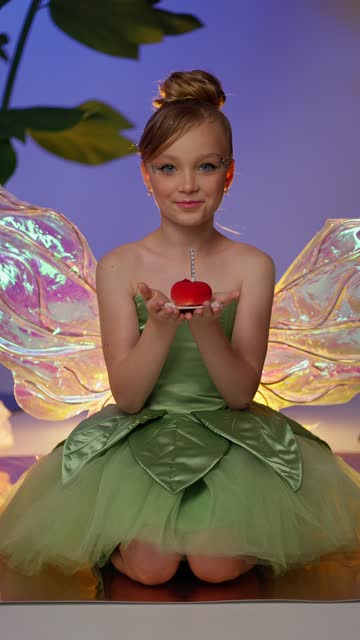A little girl in a fairy costume
