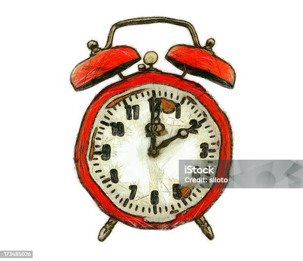 Ilustración de Antiguo Reloj Despertador y más Vectores Libres de Derechos de Clip Art - Clip Art, Cronometrador, Croquis
