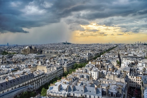 Paris, the Saint-Eustache church, with Montmartre in background