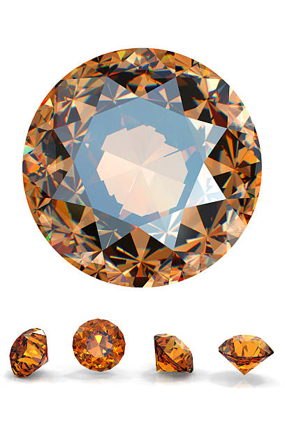 istock Collection of Round citrine. Gemstone 173489019