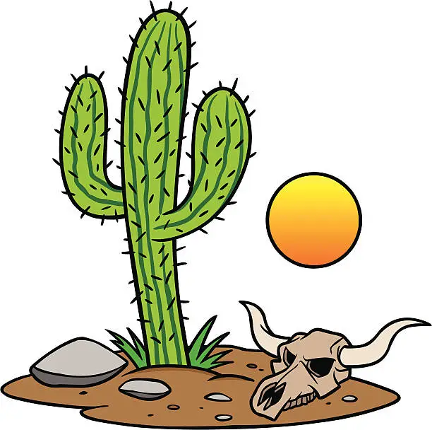 Vector illustration of Texas Desert