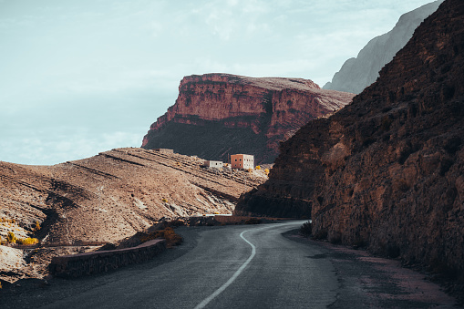 Winding roads through the Dades Gorge, Atlas Mountains in Morocco. High quality photo