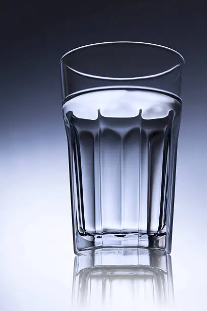 simple water-glass with light surface.