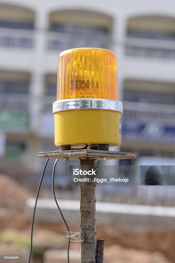 Blaulicht auf einer Baustelle - Lizenzfrei Alarm Stock-Foto