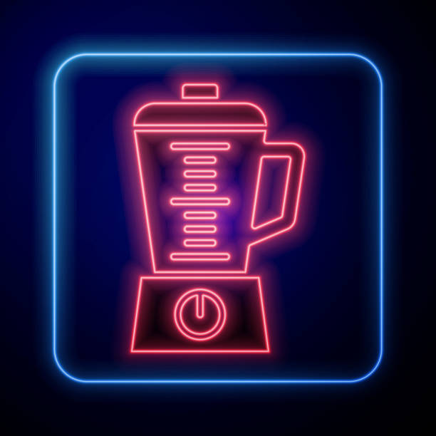 glühende neon blender-symbol auf blauem hintergrund isoliert. küche elektrische stationäre mixer mit schüssel. kochen smoothies, cocktail oder saft. vektor - 3150 stock-grafiken, -clipart, -cartoons und -symbole