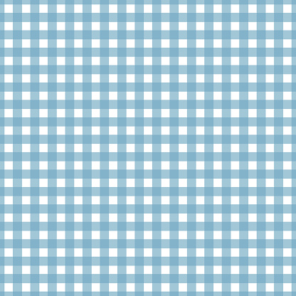 Gingham pattern seamless Plaid repeat vector in blue and white. Design for print, tartan, gift wrap, textiles, checkered background for tablecloths.