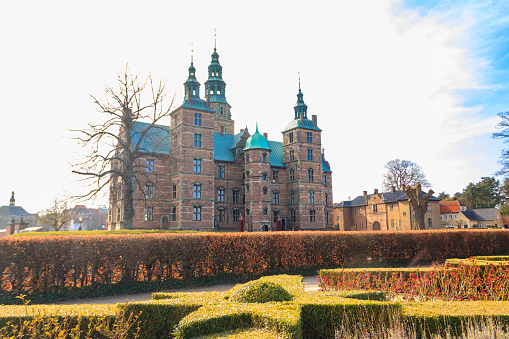 Copenhagen, Denmark - March 25, 2022: Rosenborg Castle in Copenhagen, Denmark