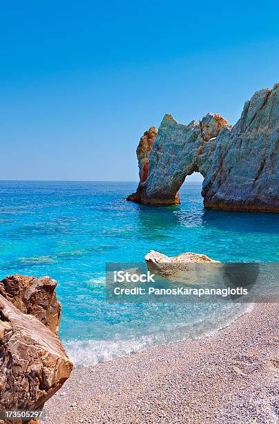Lalaria Beach At Skiathos Island In Greece Stock Photo - Download Image Now - Beach, Skiathos, Aegean Sea