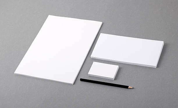 istock Blank basic stationery. Letterhead flat, business card, envelope, pencil. 173505368