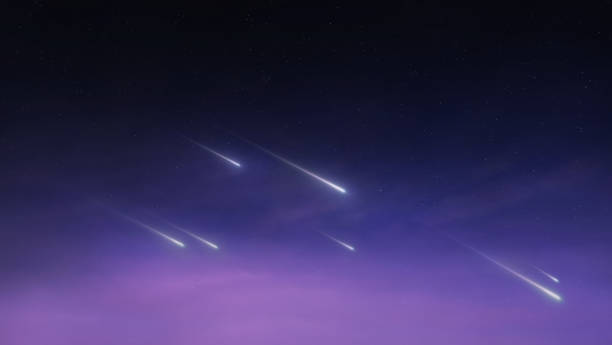 istock Starfall in the sky. Meteor stream in the upper atmosphere. 1735065167