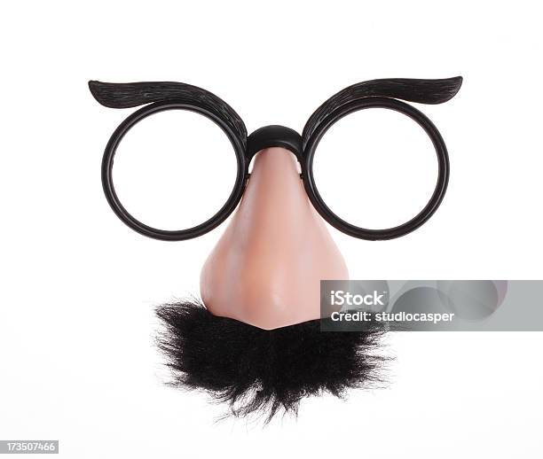 Classic Glasses And Mustache Disguise On White Background Stock Photo - Download Image Now