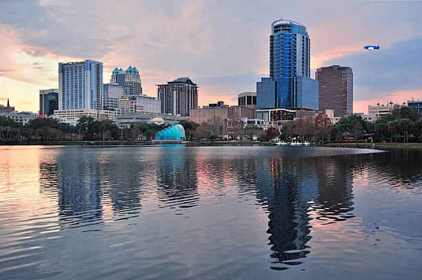 istock Orlando sunset over Lake Eola 173507626