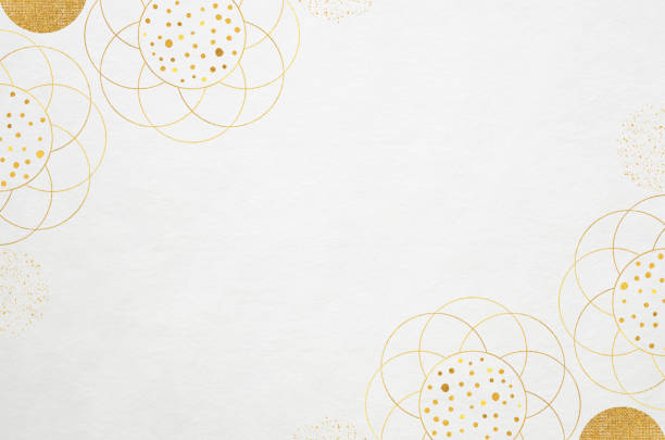 istock Japanese washi paper background with floral frame illustration 1735087522