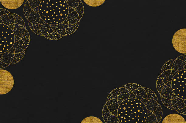 Japanese paper texture with modern flower pattern