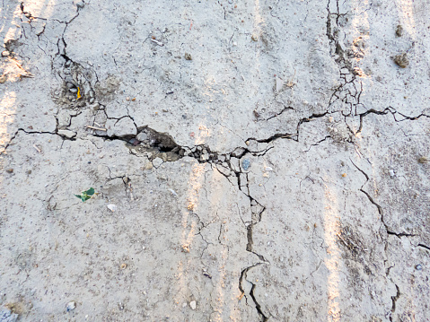 Closeup of dry soil texture