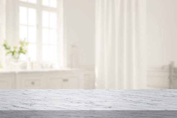 istock Bathroom table marble top shelf product presentation template 3D 1735104018