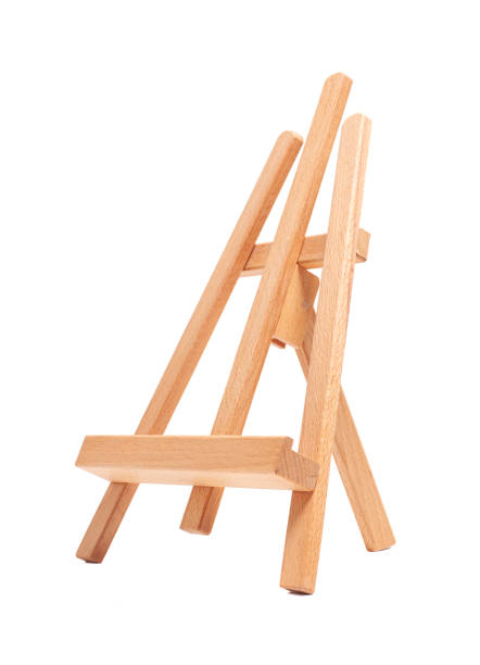 istock Artist wooden easel isolated on white 1735116341