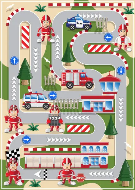 Vector illustration of Race track.