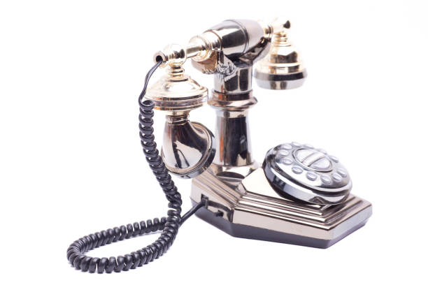 istock Vintage telephone isolated on white background 1735197627