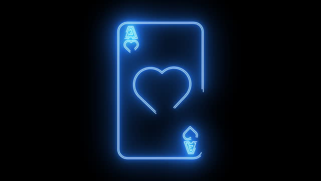 Animated ace of hearts icon with neon saber effect
