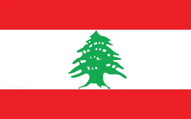 Vector illustration of Lebanon national official flag symbol, banner vector illustration.