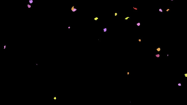 Background video of colorful petals falling down