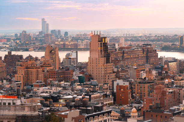 istock Sunset view across New York City Manhattan 1735248108