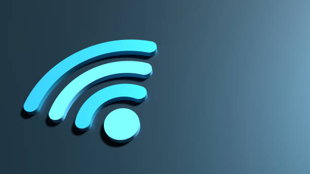 istock 3d illustration. Wifi logo. Wireless connection sign with free space background for texting. 1735256982