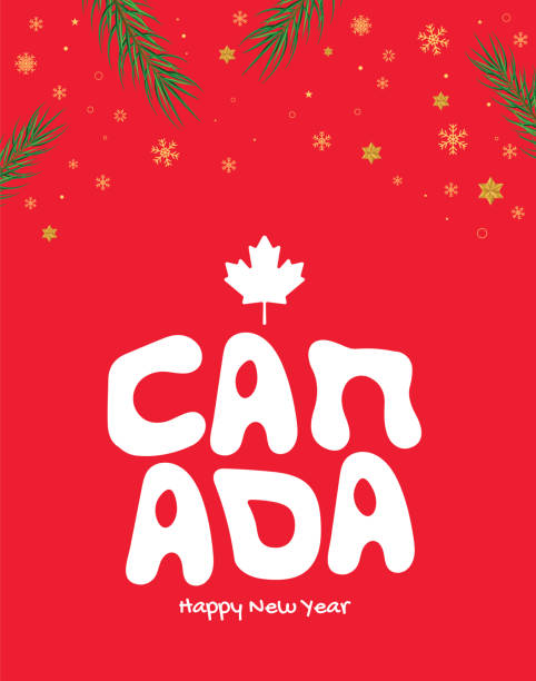 istock Canada Concept. Happy New Year. Abstract lettiring on background vector illustration. Holiday design for greeting card, invitation, calendar, etc. vector stock illustration 1735268066
