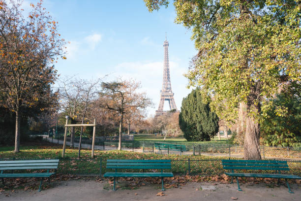 istock Eiffel Tower and Champ-de-Mars Parc Autumn Paris France 1735274485