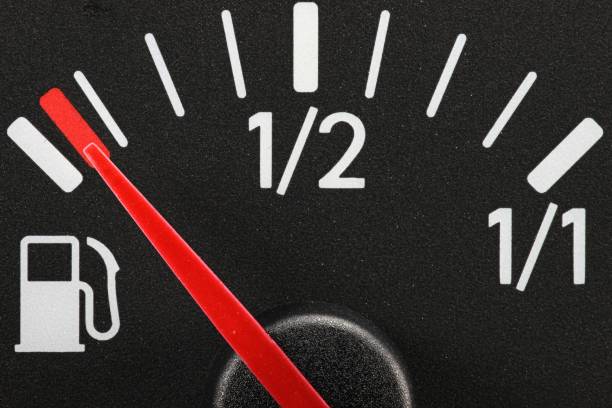 istock fuel gauge in car dashboard - empty 1735286306