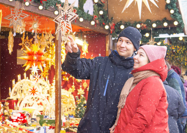 istock Young couple choosing gift for buying and smiling. 1735337666
