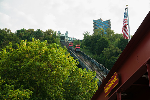 The Duquesne Incline is one of two remaining ones on Mount Washington in Pittsburgh, Pennsylvania.