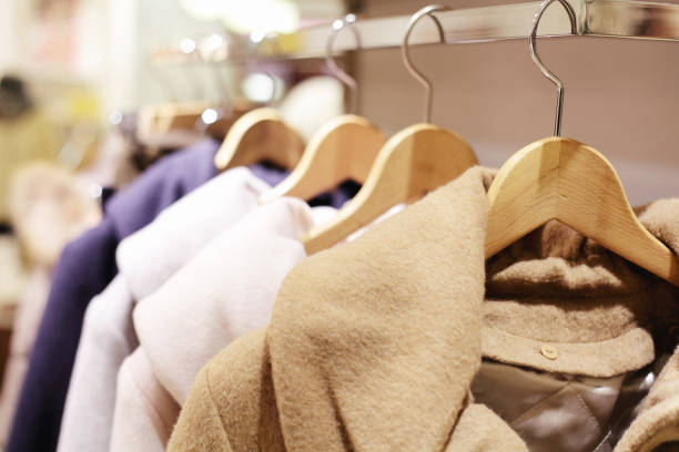 istock Color winter coats hanging on the rack 173534984