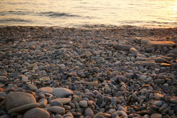 Sunset on the seashore. Beautiful landscape.