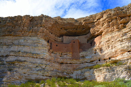 Montezuma's Castle National Monument cliff dwelling ruins, located near Camp Verde, Arizona, USA.