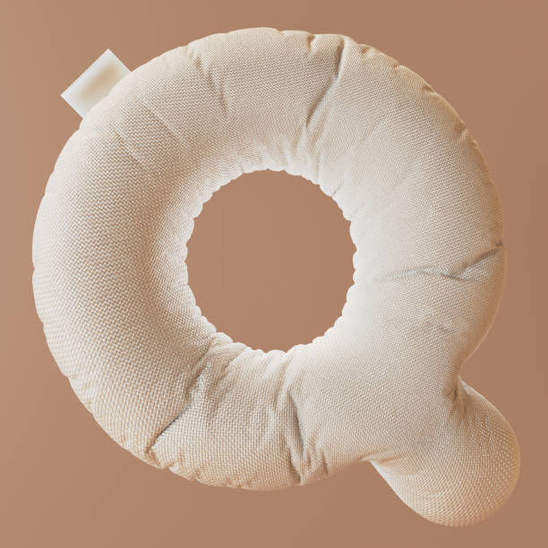 istock Inflated, bubble, textile, fabric 3d letter Q. 1735378555